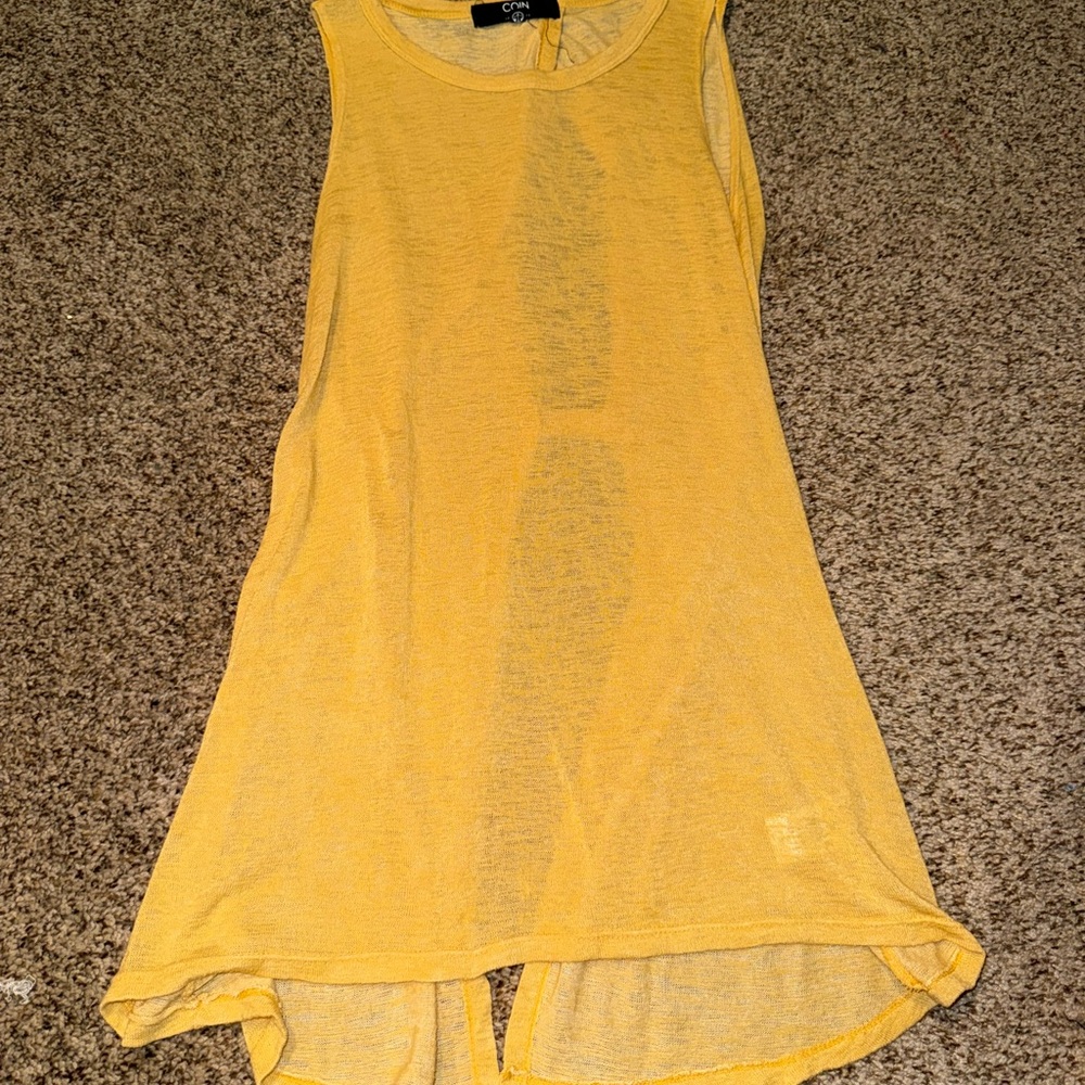 Coin Yellow Sleeveless Top